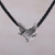 Men's amethyst necklace, 'Hawk' - Men's Sterling Silver and Leather Pendant Necklace thumbail