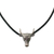 Men's leather necklace, 'Longhorn' - Men's Hand Made Leather and Sterling Silver Necklace thumbail