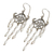 Pearl chandelier earrings, 'White Rain' - Pearl chandelier earrings
