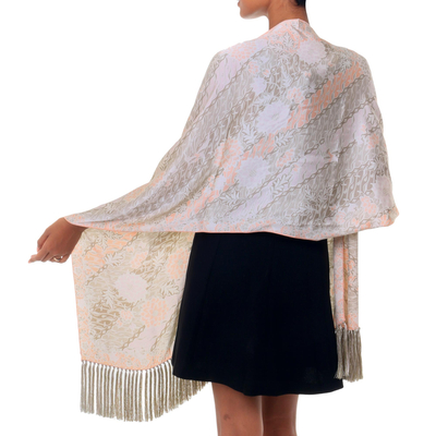 Silk batik shawl, 'Seventh Heaven' - Indonesian Silk Batik Shawl
