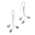Amethyst flower earrings, 'Lilac Leaves' - Indonesian Amethyst Sterling Silver Dangle Earrings thumbail