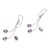 Amethyst flower earrings, 'Lilac Leaves' - Indonesian Amethyst Sterling Silver Dangle Earrings (image 2b) thumbail