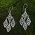 Sterling silver dangle earrings, 'Diamonds in Lace' - Sterling silver dangle earrings (image 2) thumbail