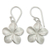 Sterling silver flower earrings, 'Frangipani' - Floral Sterling Silver Dangle Earrings (image 2a) thumbail