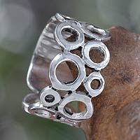Sterling silver band ring, 'Afternoon'