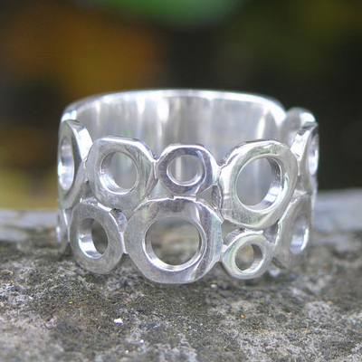 Sterling silver band ring, 'Afternoon' - Sterling Silver Band Ring