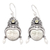 Pearl and peridot dangle earrings, 'Day Dreamers' - Pearl and Peridot Carved Bone Earrings thumbail