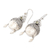 Pearl and peridot dangle earrings, 'Day Dreamers' - Pearl and Peridot Carved Bone Earrings (image 2c) thumbail
