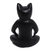 Wood statuette, 'Yoga Cat' - Wood statuette (image 2e) thumbail