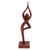 Wood statuette, 'Prayer' - Suar Wood Sculpture thumbail