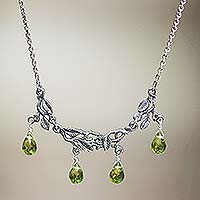 Halskette mit Anhänger aus Sterlingsilber, „Regenwald“