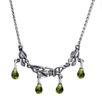Sterling silver pendant necklace, 'Rainforest' - Sterling silver pendant necklace