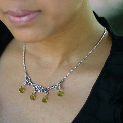 Sterling silver pendant necklace, 'Rainforest' - Sterling silver pendant necklace