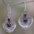 Garnet dangle earrings, 'Arabesques' - Sterling Silver Garnet Dangle Earrings (image 2) thumbail