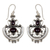 Garnet dangle earrings, 'Arabesques' - Sterling Silver Garnet Dangle Earrings (image 2a) thumbail