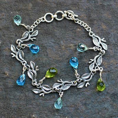 Sterling silver charm bracelet, Rainforest