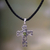 Peridot cross necklace, 'Balinese Cross' - Handmade Religious Peridot Necklace (image 2) thumbail