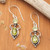 Peridot dangle earrings, 'Crown Princess' - Peridot Sterling Silver Dangle Earrings