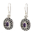 Amethyst dangle earrings, 'Wild Beauty' - Sterling Silver Amethyst Dangle Earrings (image 2a) thumbail