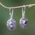 Amethyst dangle earrings, 'Wild Beauty' - Sterling Silver Amethyst Dangle Earrings (image 2b) thumbail