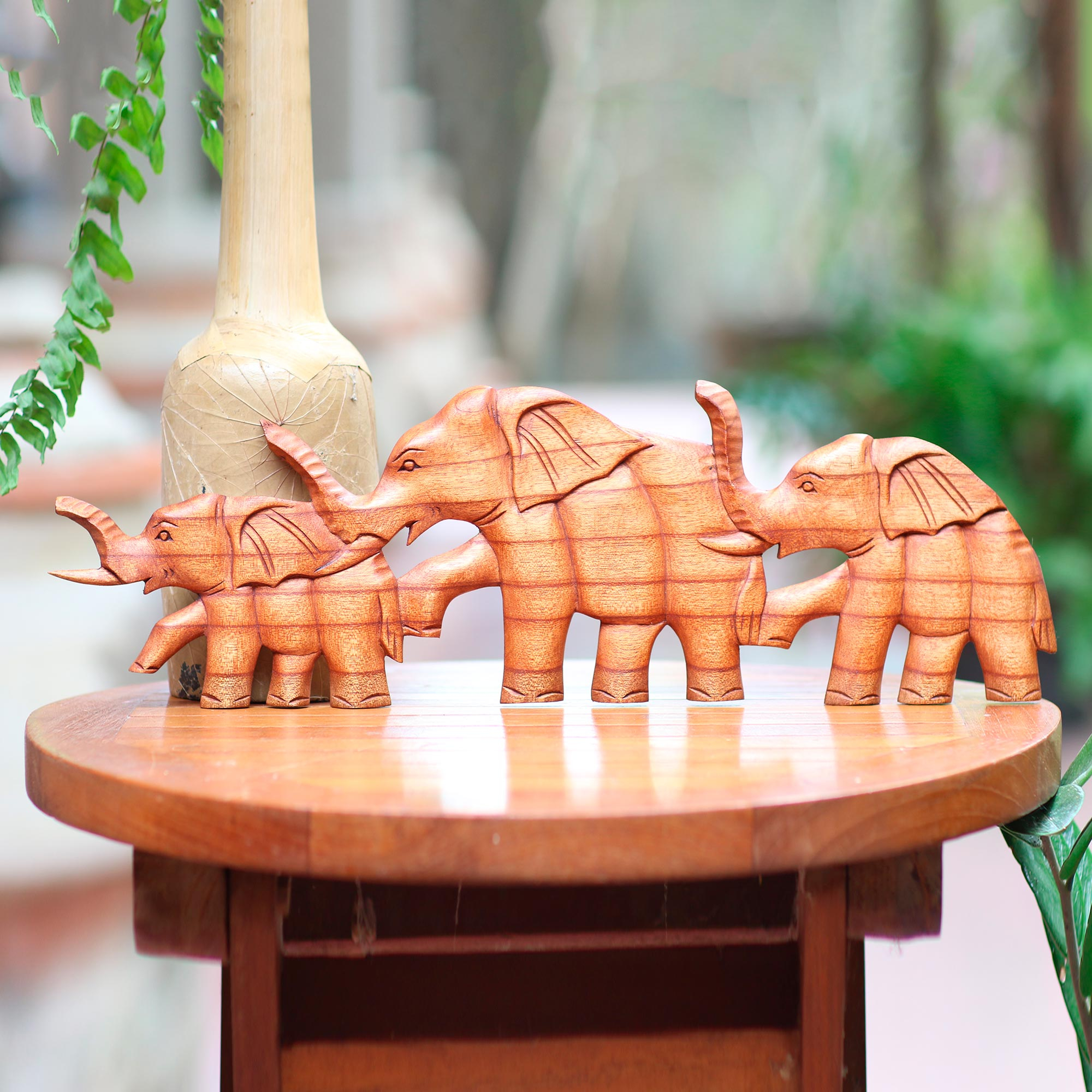 Kiva Store  Handmade Wood Sculpture - Essential Elephant