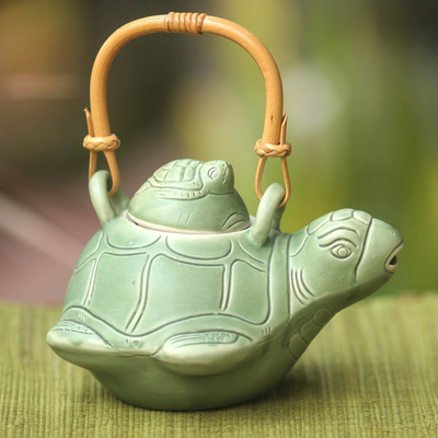 Ceramic teapot, Turtle Mom