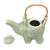 Ceramic teapot, 'Elephant Green Tea' - Indonesian Ceramic Teapot (image 2c) thumbail