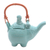 Ceramic teapot, 'Buddha and the Turquoise Elephant' - Handmade Blue Ceramic Teapot  thumbail