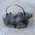 Stoneware ceramic teapot, 'Buffalo and Bird Friends' - Ceramic Coffee Teapot