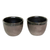 Stoneware ceramic tea cups, 'Original Black' (pair) -  Modern Ceramic Tea Cups (Pair)
