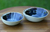 Stoneware ceramic bowls, 'Mystic Blue Oysters' (pair) - Indonesian Ceramic Dinnerware Bowls (Pair)
