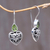 Peridot dangle earrings, 'Heart's Desire' - Peridot Sterling Silver Heart Shaped Earrings (image 2b) thumbail