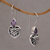 Sterling silver dangle earrings, 'Heart's Desire' - Sterling Silver Amethyst Heart Earrings (image 2b) thumbail