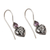 Sterling silver dangle earrings, 'Heart's Desire' - Sterling Silver Amethyst Heart Earrings (image 2d) thumbail