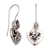 Sterling silver dangle earrings, 'Heart's Desire' - Sterling Silver Amethyst Heart Earrings (image 2e) thumbail