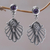 Amethyst dangle earrings, 'Balinese Fan' - Amethyst dangle earrings thumbail