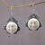 Cow bone dangle earrings, 'Moon Princess' - Carved Bone Dangle Earrings
