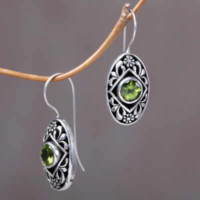 Peridot drop earrings, 'Desire' - Peridot drop earrings