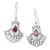 Garnet dangle earrings, 'Frozen Flame' - Garnet dangle earrings