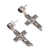 Amethyst cross earrings, 'Floral Cross' - Sterling Silver Amethyst Religious Earrings
