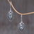 Blue topaz drop earrings, 'New Life' - Marquise Blue Topaz Drop Earrings from Bali