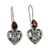 Garnet earrings, 'Heart's Desire' - Garnet earrings (image 2a) thumbail