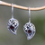 Garnet drop earrings, 'Dancing Dewdrops' - Sterling Silver Garnet Drop Earrings thumbail