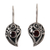 Garnet drop earrings, 'Dancing Dewdrops' - Sterling Silver Garnet Drop Earrings (image 2a) thumbail
