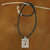 Leather pendant necklace, 'Fern Garden' - Leather pendant necklace