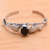 Onyx bracelet, 'Black Lily' - Floral Onyx Sterling Silver Cuff Bracelet (image 2d) thumbail