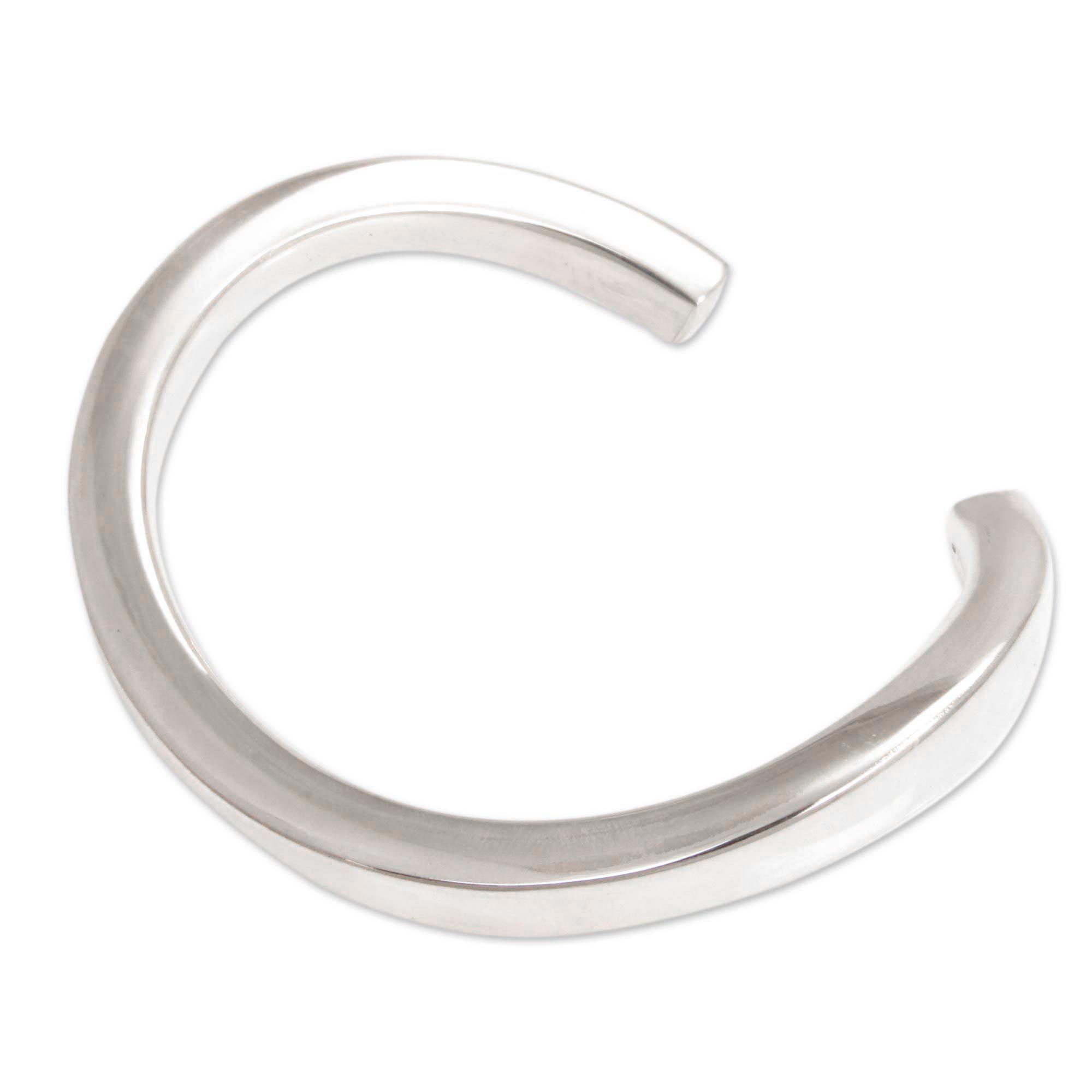 Modern Sterling Silver Cuff Bracelet Modern Horseshoe NOVICA