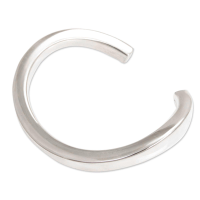 Sterling silver cuff bracelet, 'Modern Horseshoe' - Modern Sterling Silver Cuff Bracelet