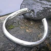 Sterling silver cuff bracelet, 'Rounded Horseshoe'