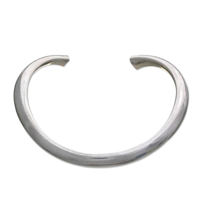 Artisan Crafted Polished Minimalist Sterling Silver Cuff Bracelet